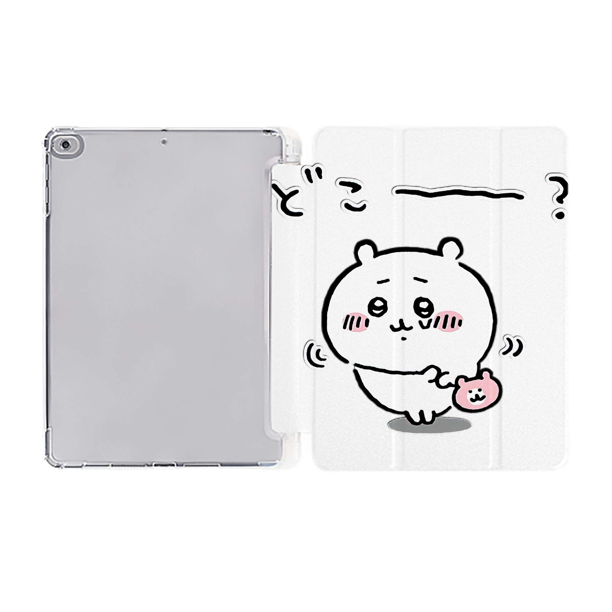 （画像用） ちいかわ ちいかわ Chii-kawa chiikawa IPad ケース ペン収納付き 三つ折りスタンド PUレザー×シリコン 対応機種9.5/10.5/10.9インチ
